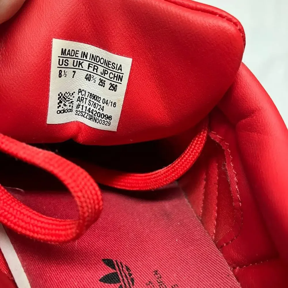 Adidas Superstar 'Glossy Toe Ray Red' Sneaker Shoes S76724 Women’s Size 8.5